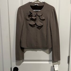 GIVENCHY minimalist taupe blazer with zipper NWT size 8 medium